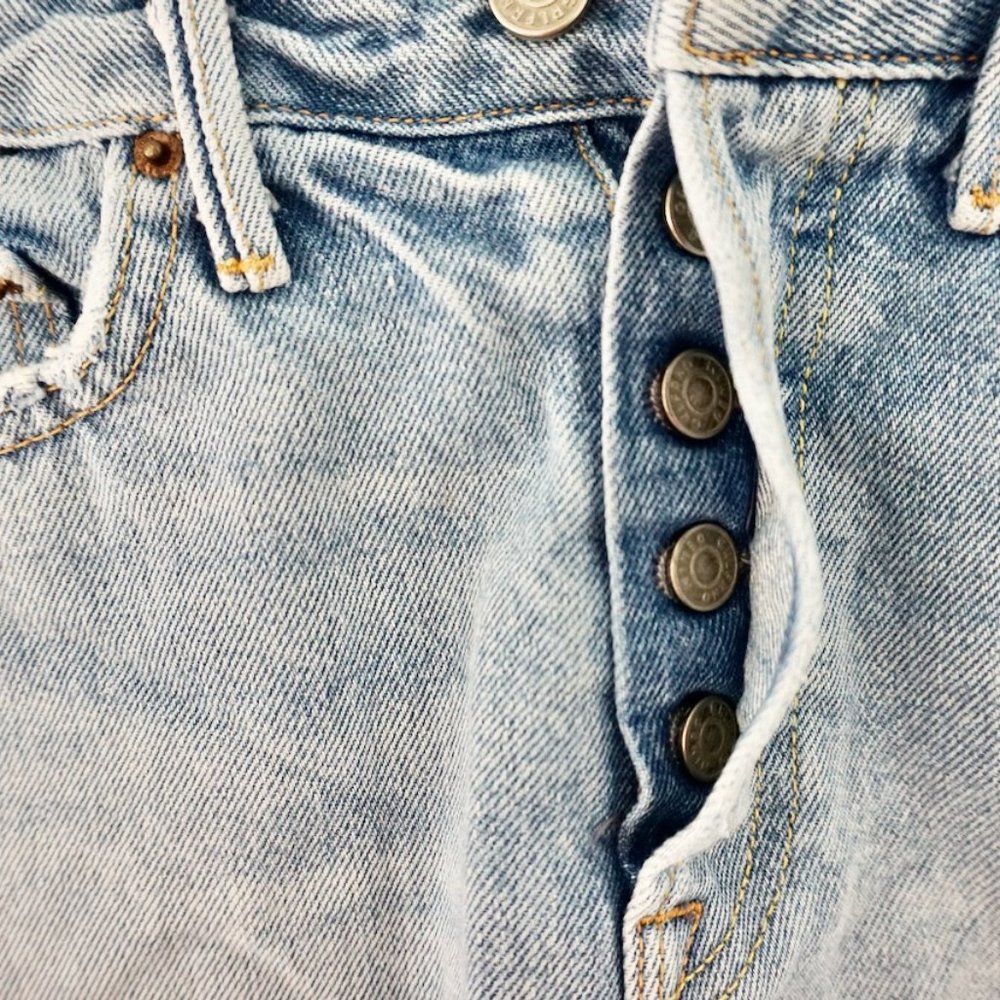 GRLFRND Light Wash Distressed Denim Jean Shorts - Picture 7 of 11